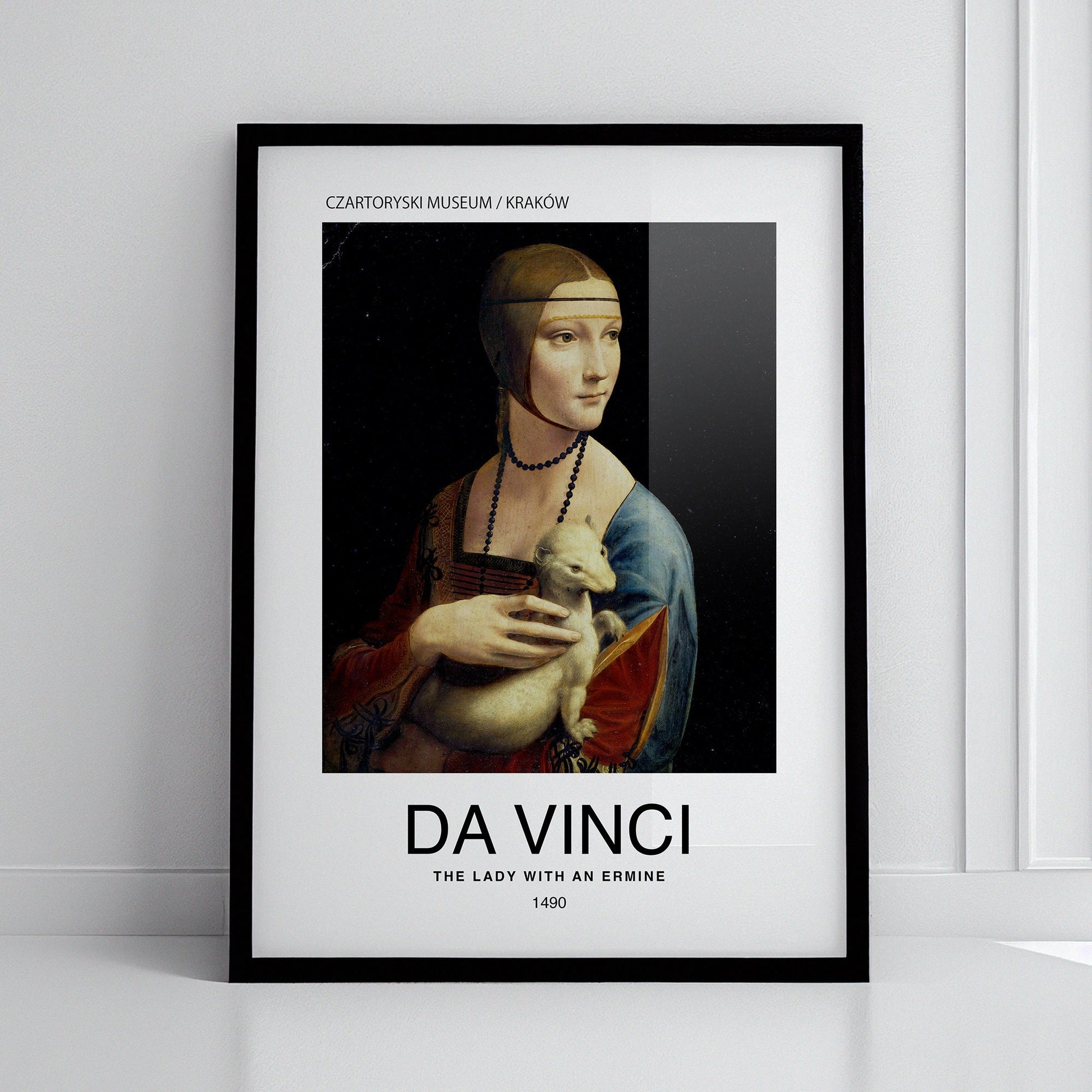 Lady with an Ermine by DaVinci Poster Print – Classic and famous vintage wall art, famous painting, Post-Impressionist, Home Decor Fine Arts