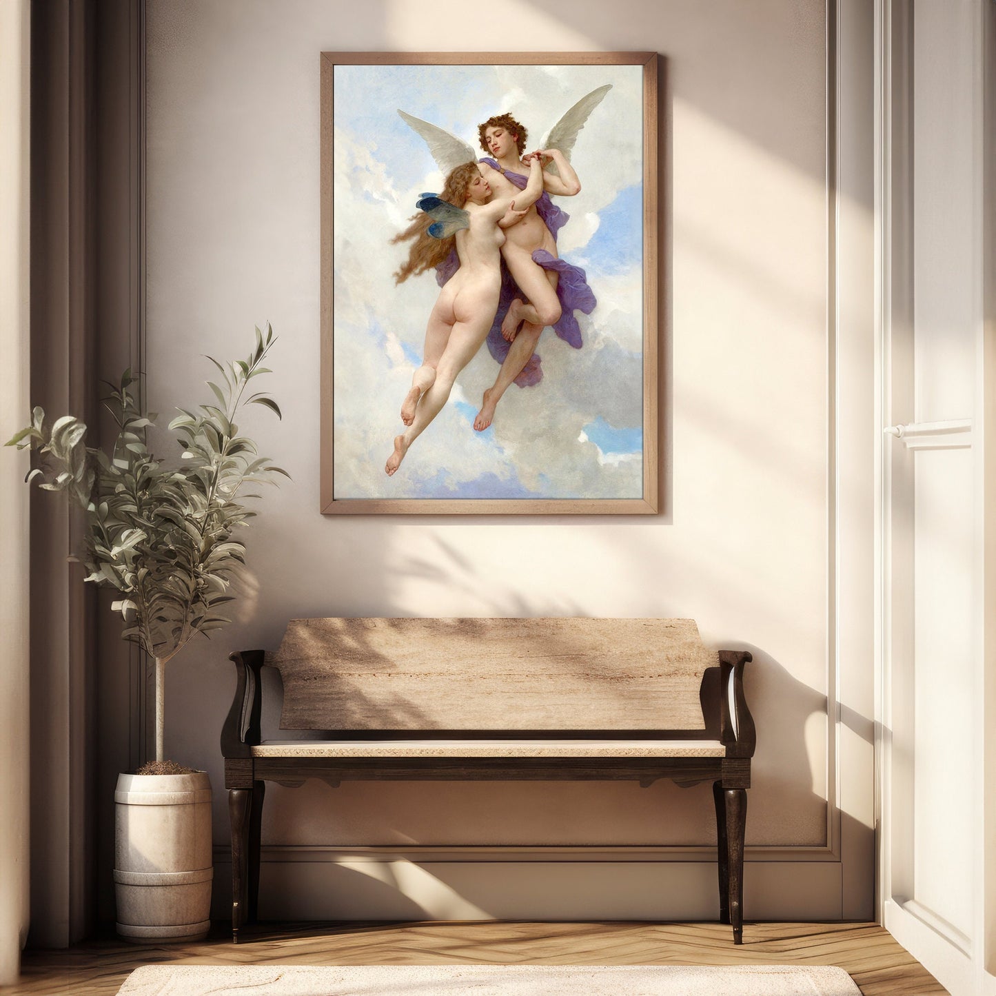 L&#39;Amour et Psyché by Bouguereau Poster Print – Classic and famous vintage wall art, famous painting, Home Decor Fine Art