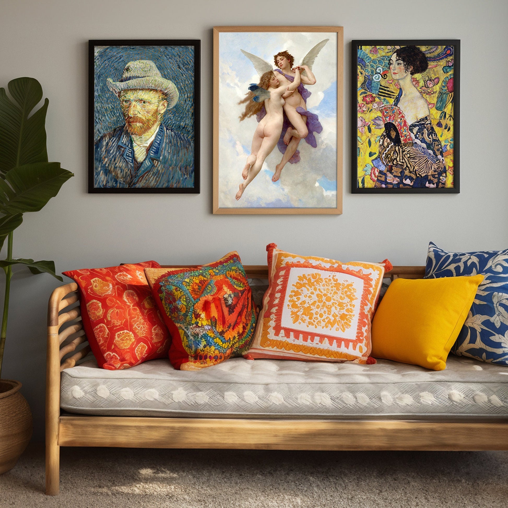 L&#39;Amour et Psyché by Bouguereau Poster Print – Classic and famous vintage wall art, famous painting, Home Decor Fine Art