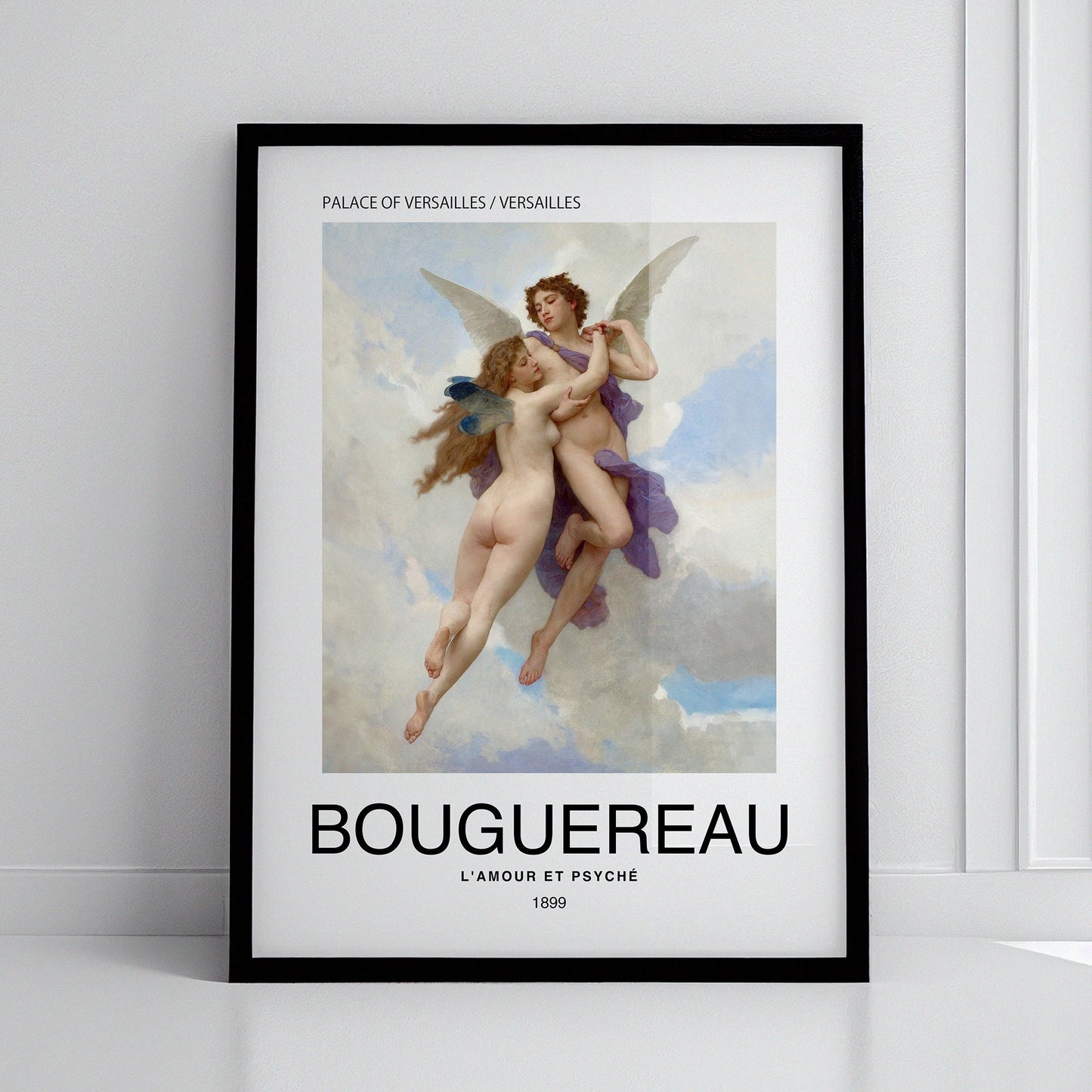 L&#39;Amour et Psyché by Bouguereau Poster Print – Classic and famous vintage wall art, famous painting, Home Decor Fine Art