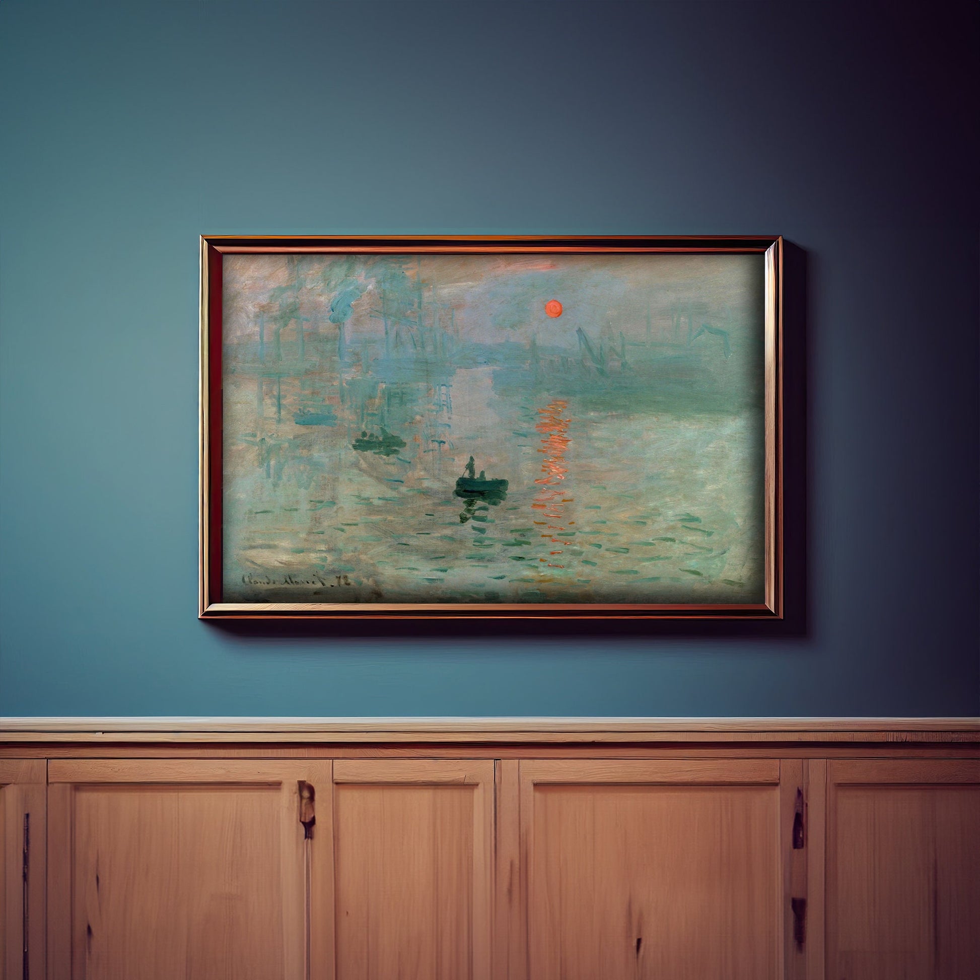 Sunrise by Claude Monet Poster Print – Classic and famous vintage wall art, famous painting, Impressionism, Home Decor Fine Art