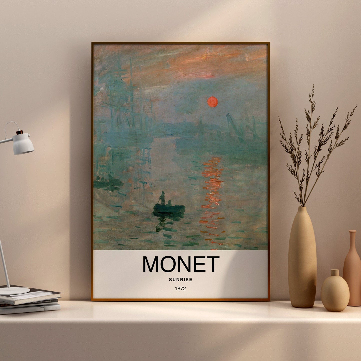 Sunrise by Claude Monet Poster Print – Classic and famous vintage wall art, famous painting, Impressionism, Home Decor Fine Art