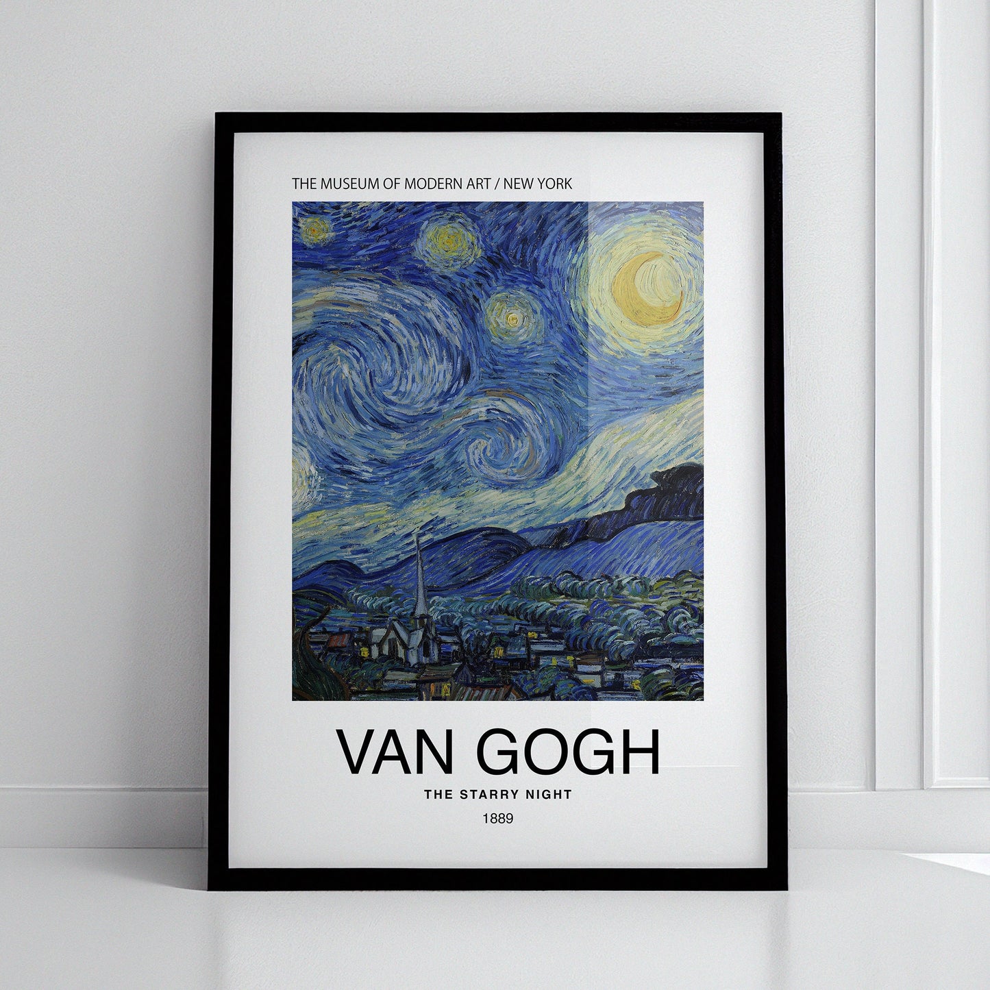 The Starry Night by Van Gogh Poster Print – Classic and famous vintage wall art, famous painting, Post-Impressionist, Home Decor Fine Arts, hand-picked timeless collection of classic paintings from Botticelli to Rembrandt