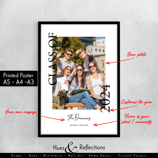 Personalised Class of 2024, School Leavers, Graduation, End of Year Photo Print – Graduation photo print, Teacher appreciation photo gift