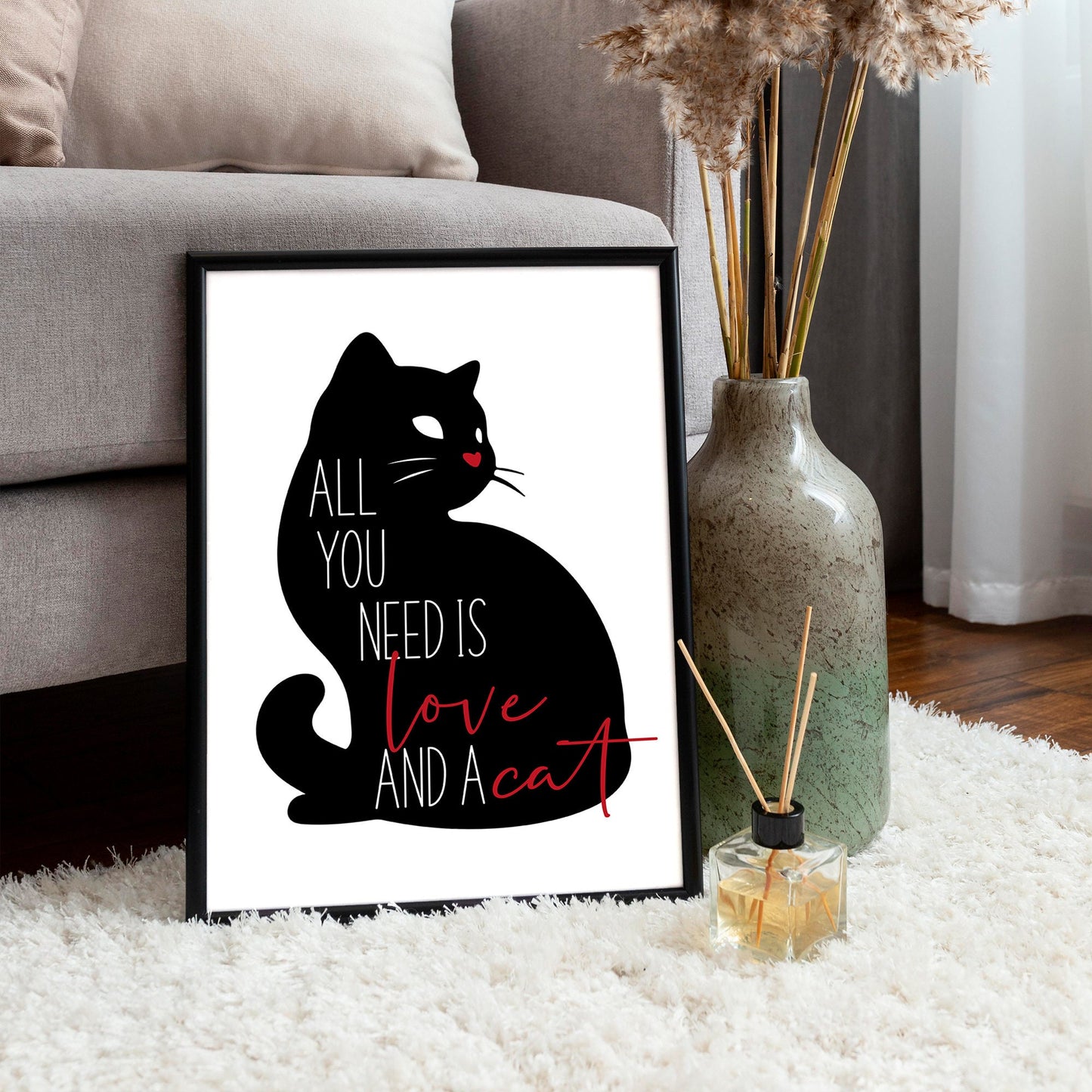 Cat Lover Prints, Cat Mum Gift Idea, Animal Picture, Cat Prints, Gift For Cat Sitter, Black Cat Poster, Gift For Wife, Mother’s Day, Scandi Print, Cat Mum Definition