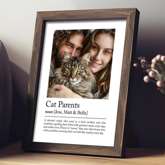 Personalised Cat Parents Definition Print - Custom gift with photo for cat lovers, Gift for cat mum, Cat owner gift idea, Gift for her