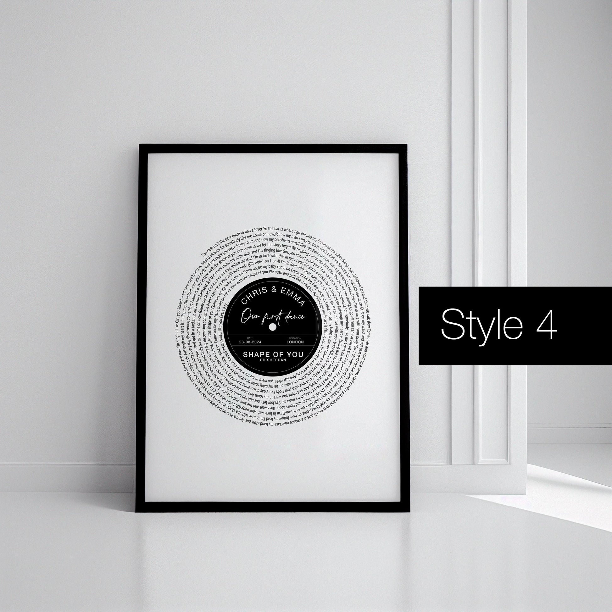 Personalised Photo Vinyl Lyrics Print, Custom Wedding Song Anniversary Gift for Her, Couple Music Gift, Song Lyric Print, First Dance Poster