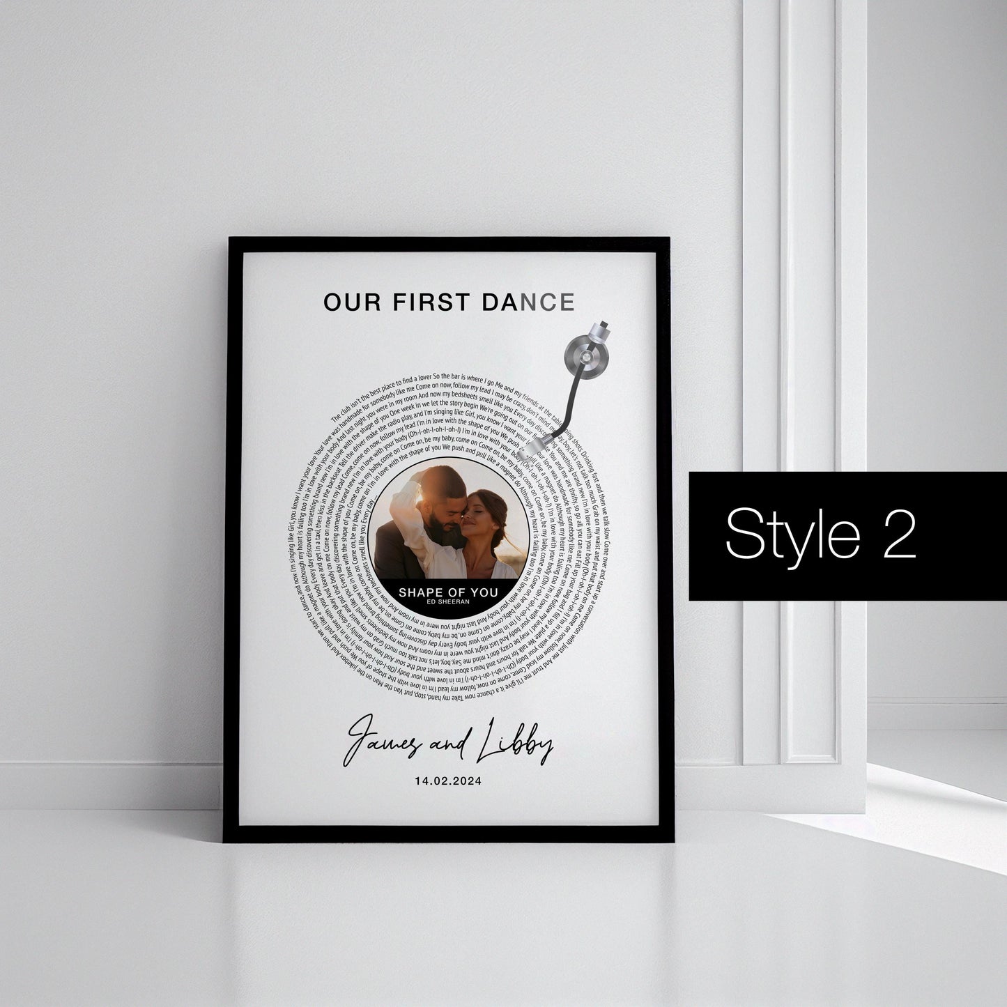 Personalised Photo Vinyl Lyrics Print, Custom Wedding Song Anniversary Gift for Her, Couple Music Gift, Song Lyric Print, First Dance Poster