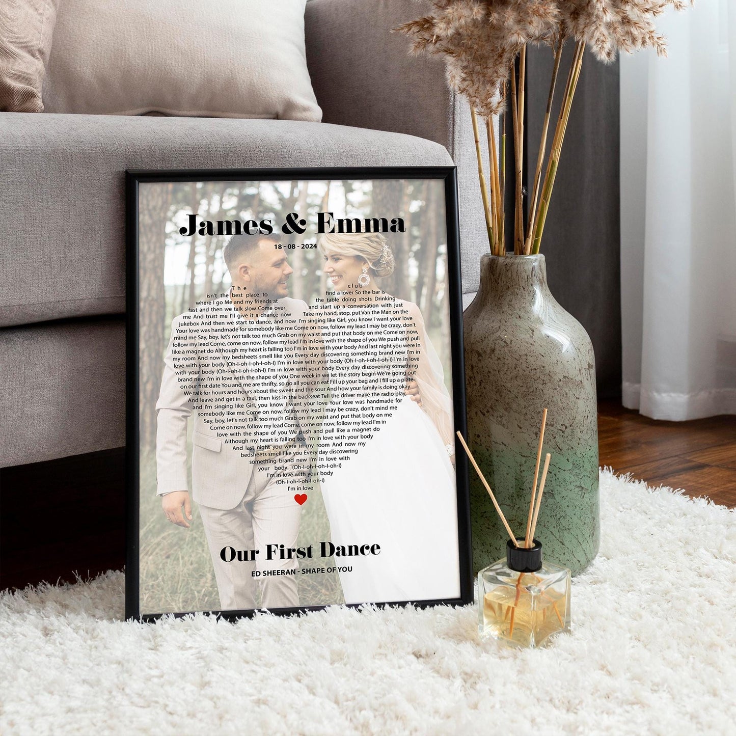 Personalised Heart Shape Song Lyrics Print, Anniversary photo song gift idea, First wedding anniversary gift for her, First dance song photo, Anniversary Gift, Paper Anniversary, Wedding Gift, First Dance, Heart Lyrics, Custom Lyrics Print, Our Song