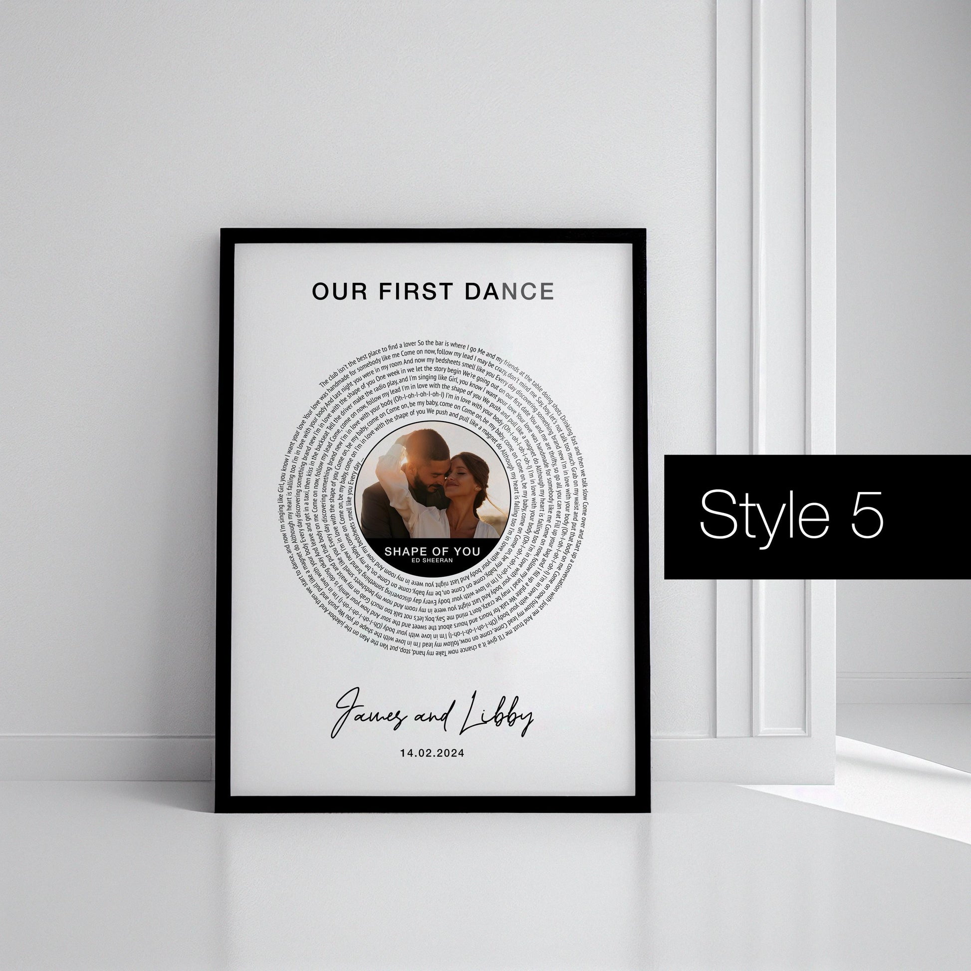 Personalised Photo Vinyl Lyrics Print, Custom Wedding Song Anniversary Gift for Her, Couple Music Gift, Song Lyric Print, First Dance Poster