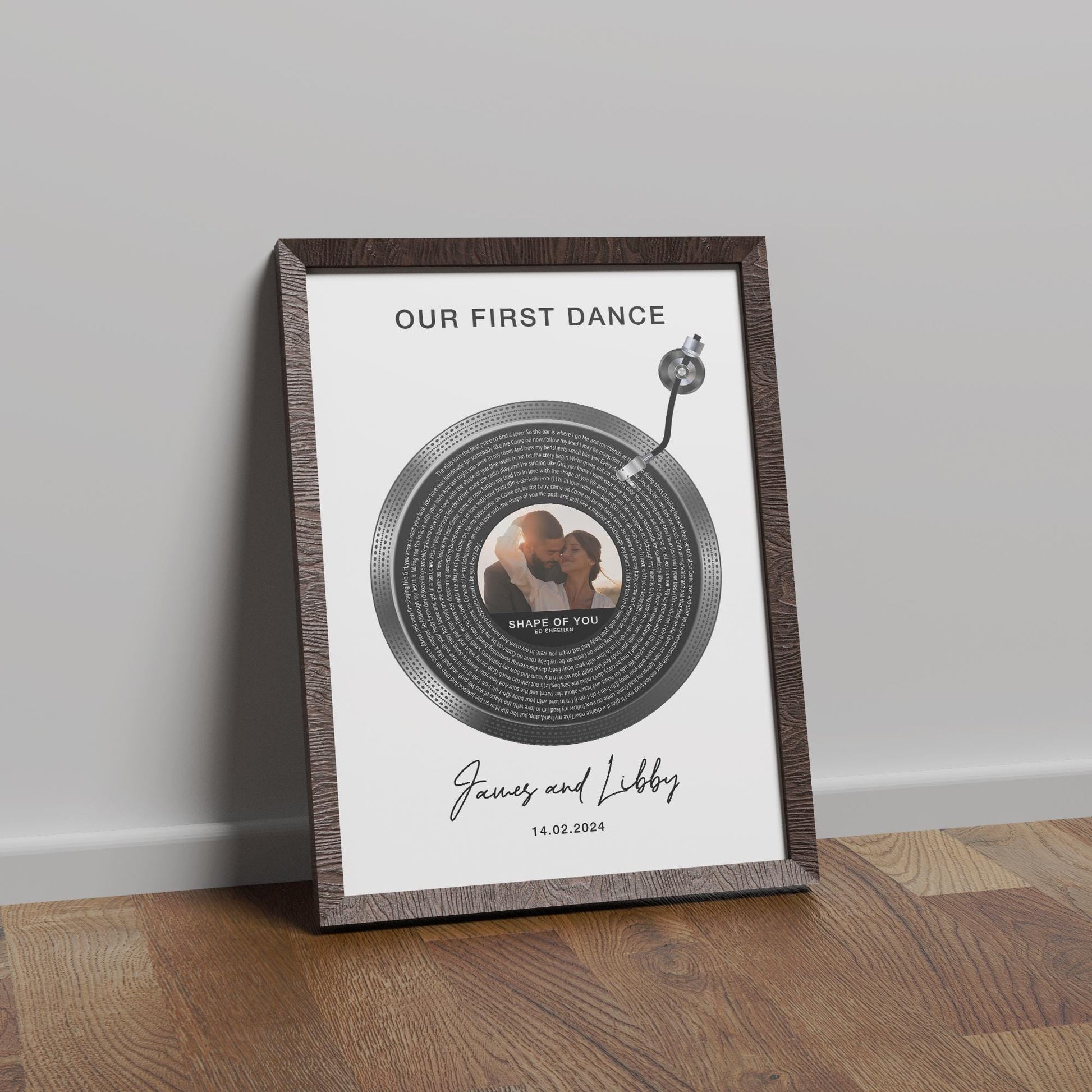 Personalised Photo Vinyl Lyrics Print, Gift for Her, Couple Gift, Song Lyrics Print, First Dance Song Poster, Personalised Song Lyrics Print - Favourite Song Lyrics Poster, Wedding Anniversary Gift, Personalised First Dance Song, Photo Vinyl Lyrics