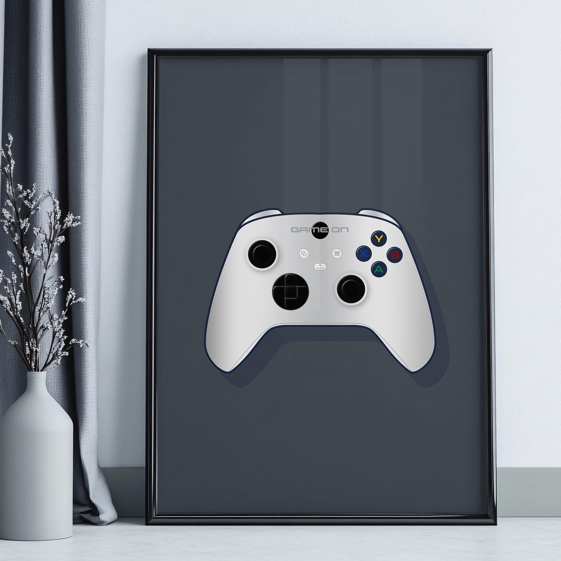 Vintage gaming room controller print, Video game wall art, Video game print, Gift for gamer, Pop art, Boys room art, Minimalist retro game