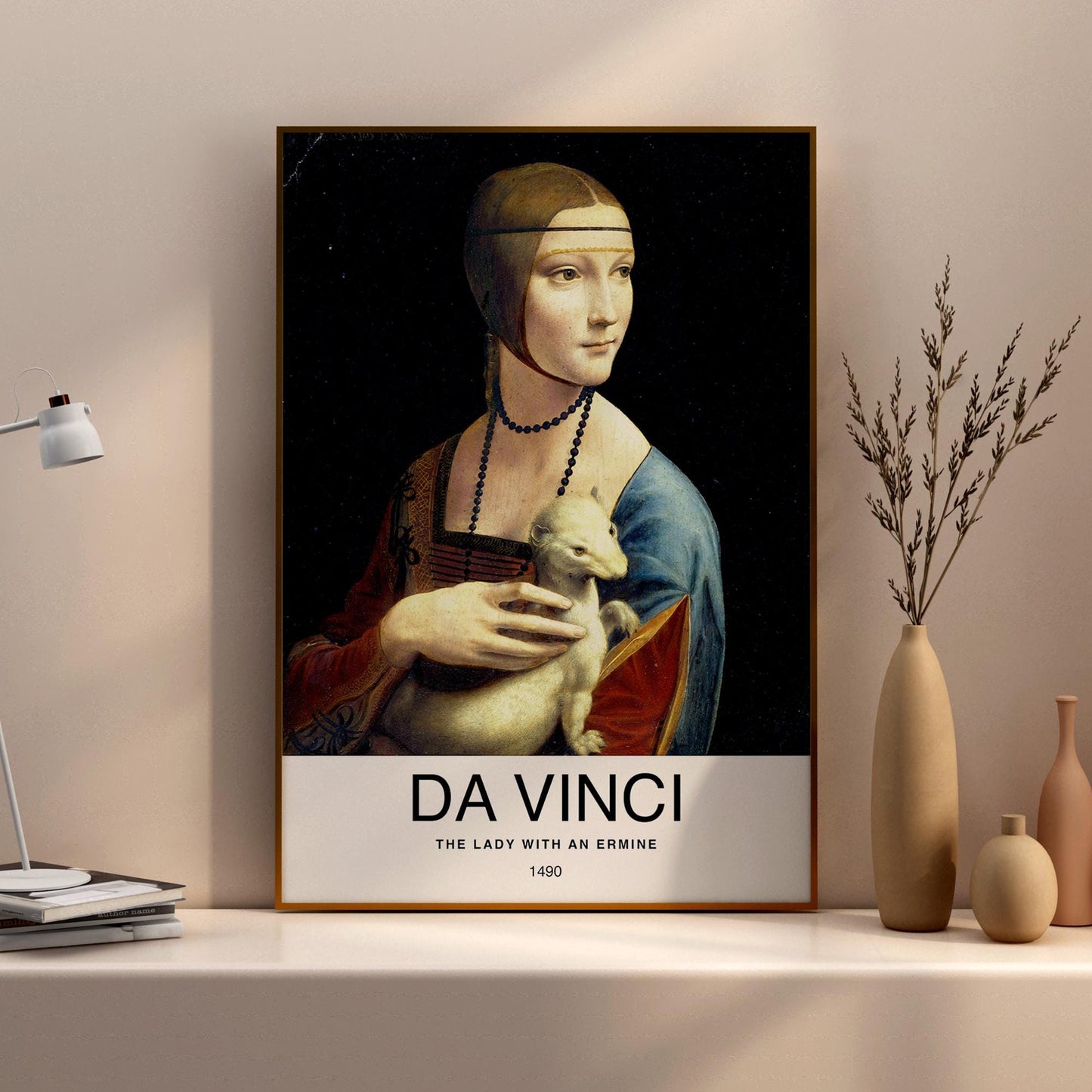 Lady with an Ermine by DaVinci Poster Print – Classic and famous vintage wall art, famous painting, Post-Impressionist, Home Decor Fine Arts