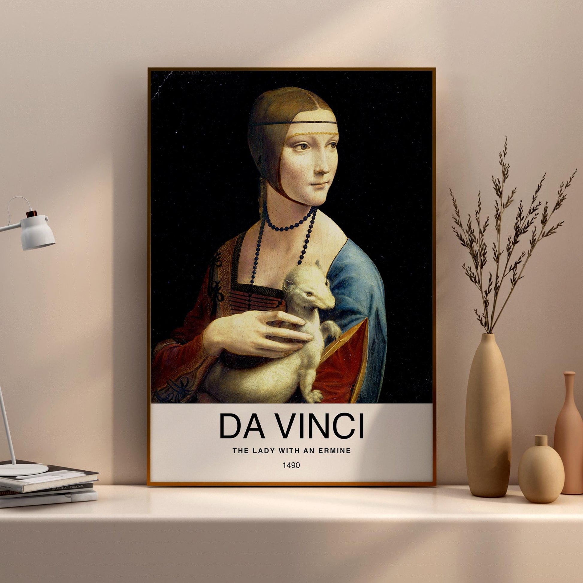 Lady with an Ermine by DaVinci Poster Print – Classic and famous vintage wall art, famous painting, Post-Impressionist, Home Decor Fine Arts