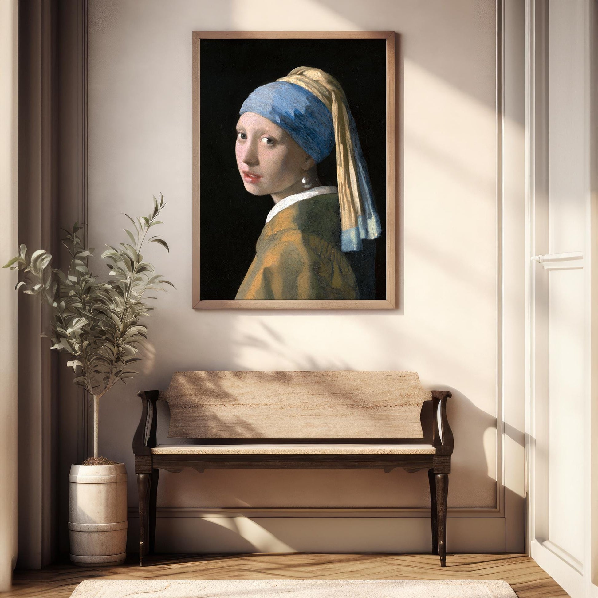 Girl with a Pearl Earring by Johannes Vermeer Poster Print – Classic and famous vintage wall art, famous painting, Home Decor Fine Arts