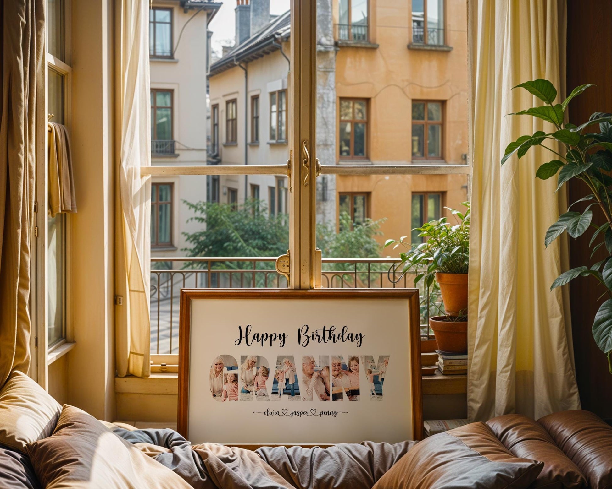 Personalised Grandmother print - Custom gift with photo for Nan, Gift idea for Nana, birthday gift Grandma, Photo Gift for Granny, Letters