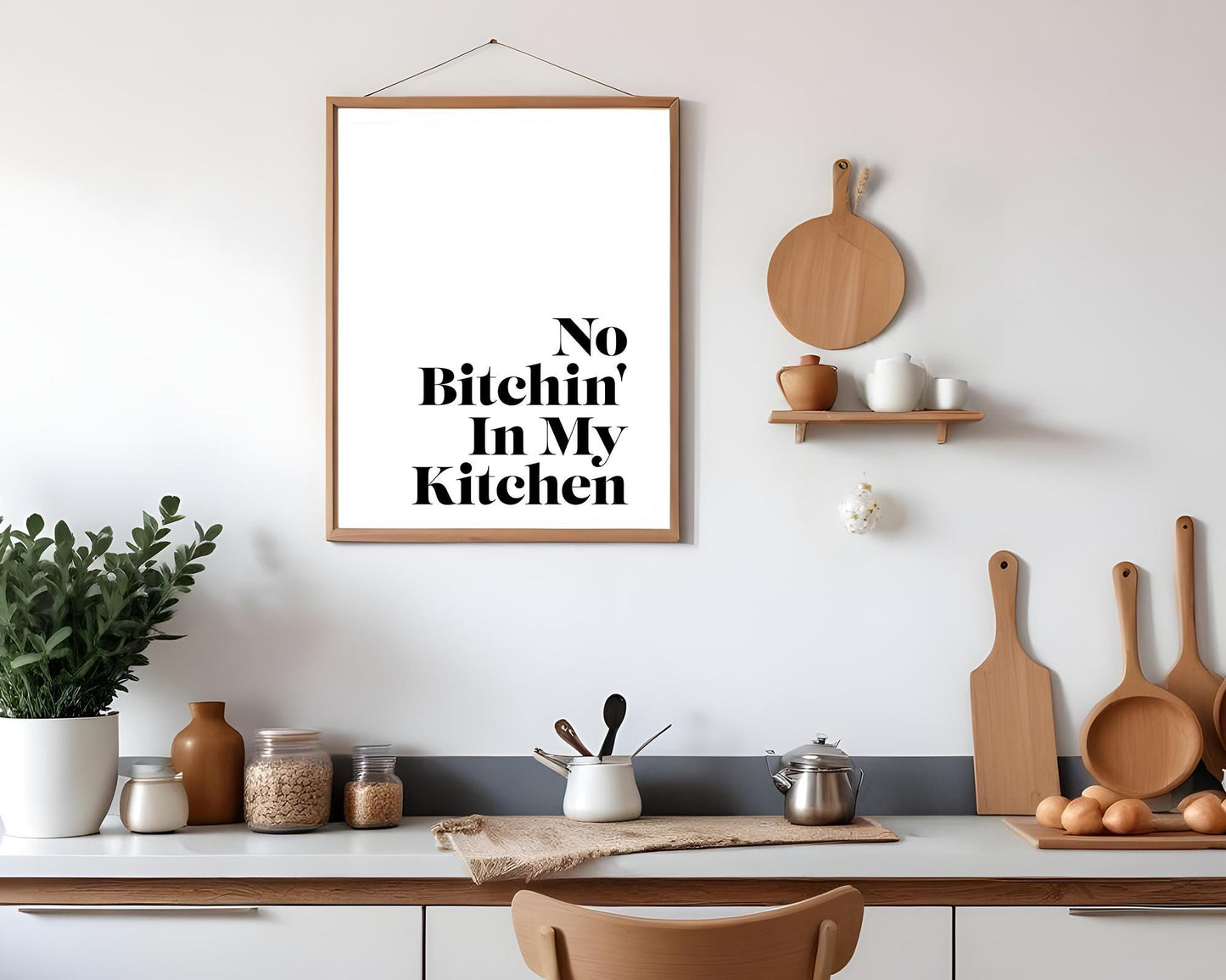 Funny Kitchen Print - No Bitchin&#39; In My Kitchen Print Wall Print, Kitchen Decor, Wall Art, Dining Room Wall Art, Quote Prints, Kitchen Signs