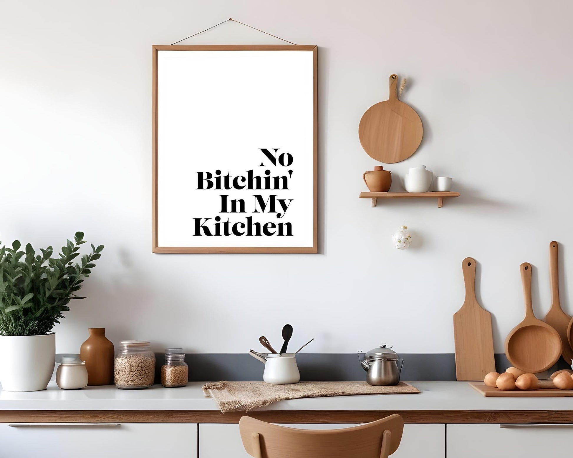 Funny Kitchen Print - No Bitchin&#39; In My Kitchen Print Wall Print, Kitchen Decor, Wall Art, Dining Room Wall Art, Quote Prints, Kitchen Signs