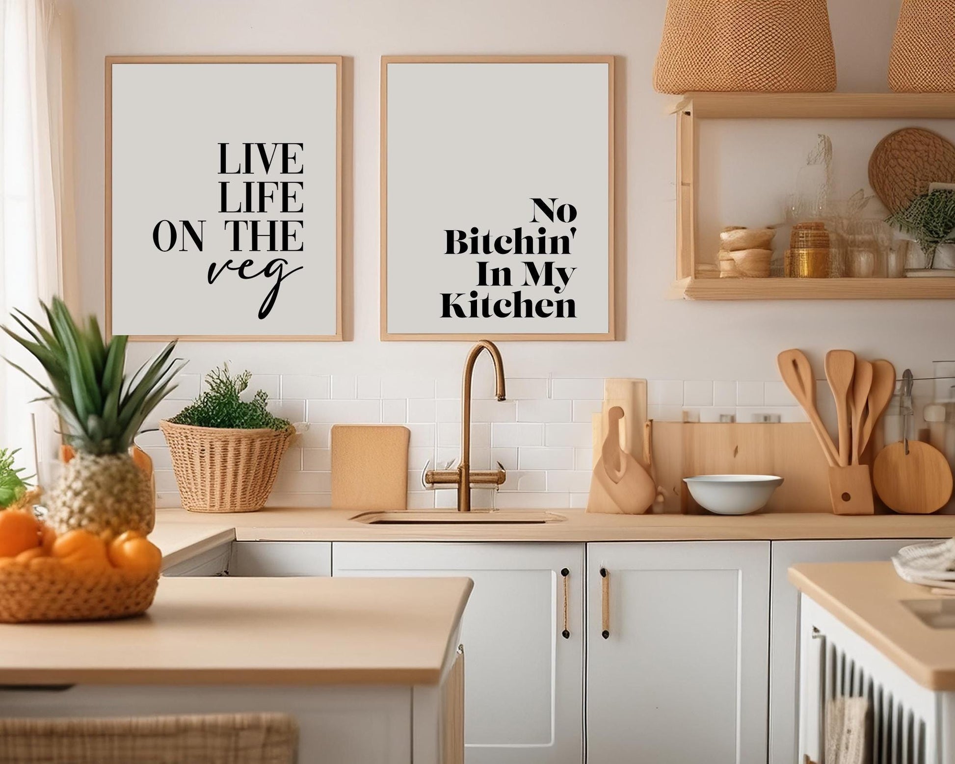 Live Life On The Veg,  Kitchen Art, Vegan Prints, Funny Kitchen Sign, Gift For Vegan, Wall Art, Home Decor, Plant Based Kitchen Wall Arts, Vegan Poster, Plant Based Kitchen Wall Art, Animal Rights Sign, Vegan Quote, Animal Activism, Animal Liberation
