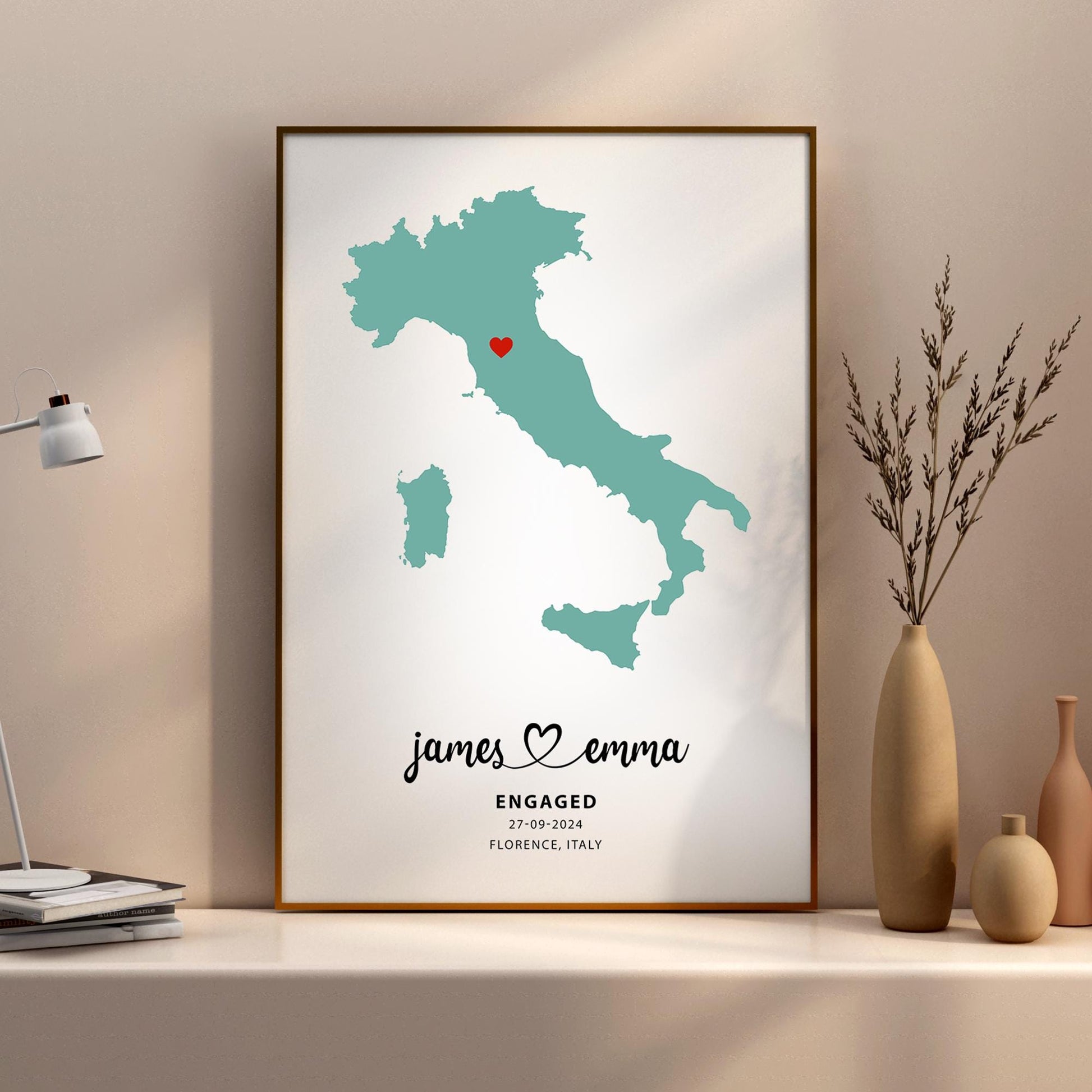 Personalised Map Print, Engagement location print, Wedding anniversary map print, Custom map print, Wedding, Gift for couple, Travel Map