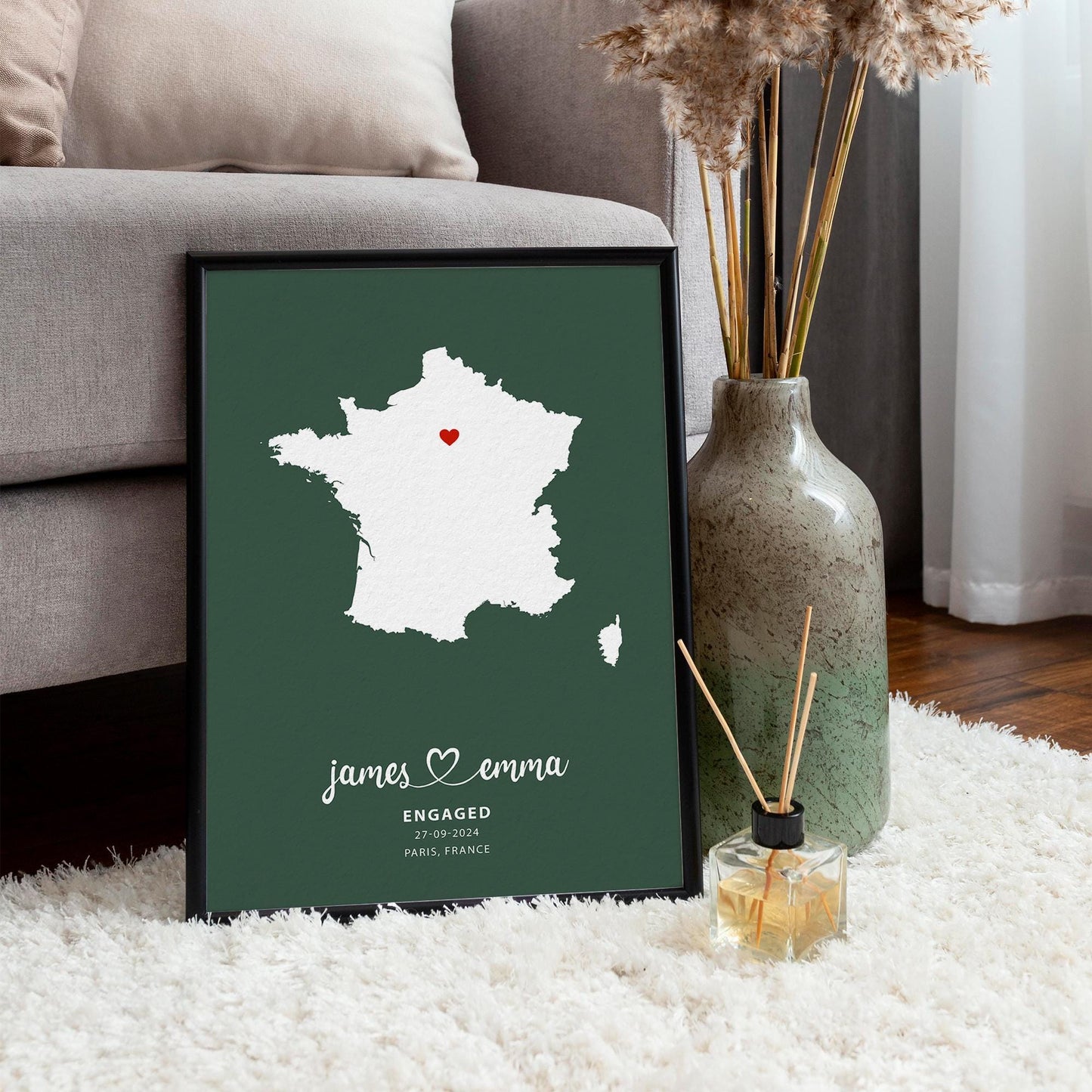 Personalised Map Print, Engagement location print, Wedding anniversary map print, Custom map print, Wedding, Gift for couple, Travel Map