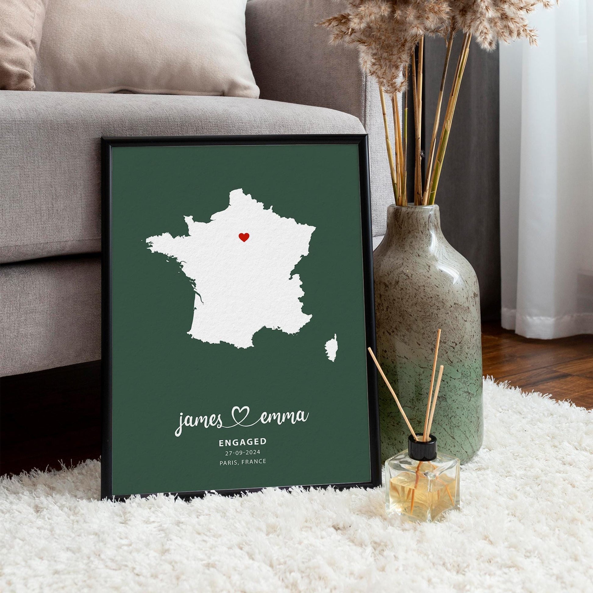 Personalised Map Print, Engagement location print, Wedding anniversary map print, Custom map print, Wedding, Gift for couple, Travel Map