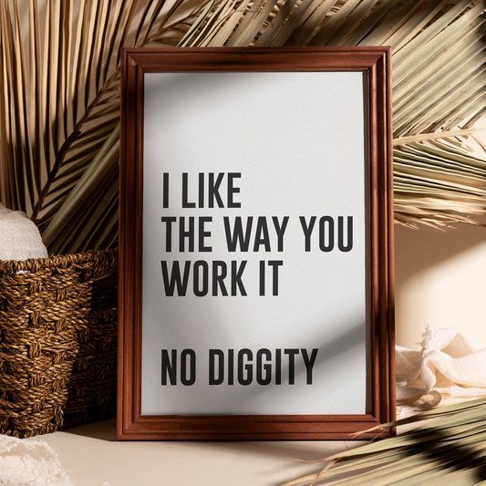 I like the way you work it No diggity poster, poster for music lovers, hip hop poster, rap poster, Blackstreet, Dr Dre, Queen Pen, I Like The Way You Work It No Diggity Song Lyric Quote Print,  office wall prints, dope rap lyrics wall art, Etsy print