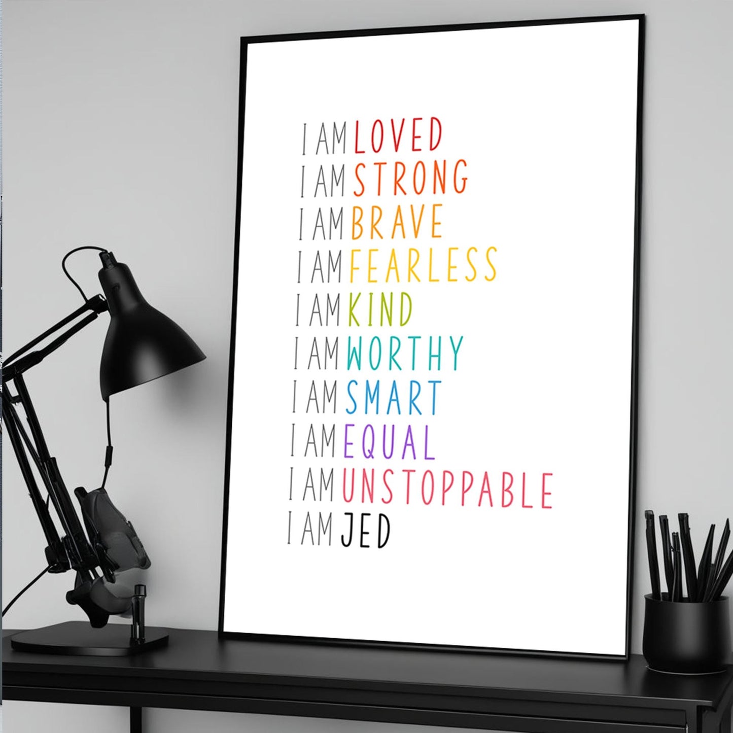 Kids Affirmation Printable Art, Kids Wall Art, Affirmations, Personalised Kids Print, Gifts For Kids, Children Wall Art, Playroom Decor, Daily Affirmations	personalised print kid gift ideas	Motivational Print Mental Health Gift Empowerment