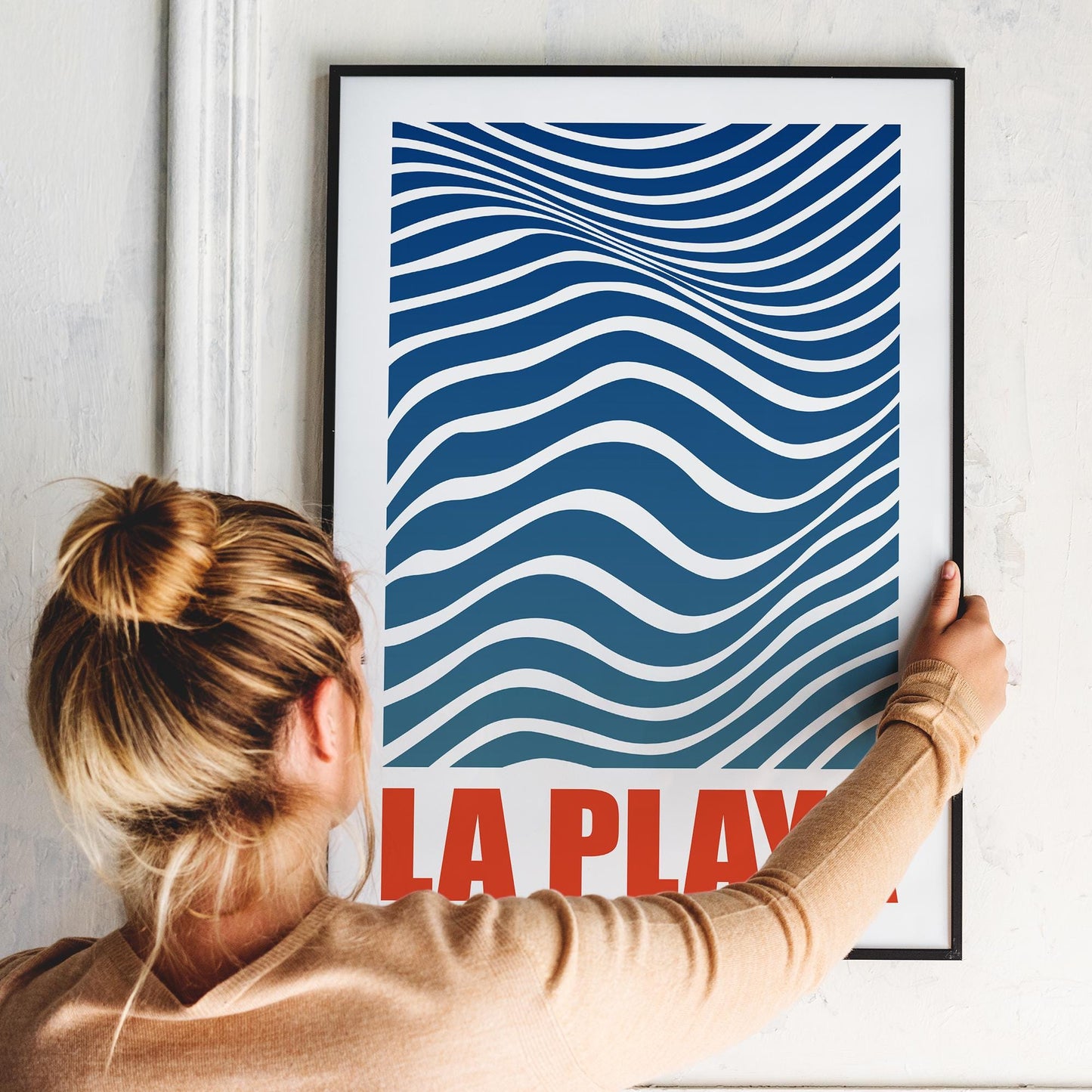 La Playa Poster - The Beach Poster, Retro Print, Summer Poster, Beach Print, Wave Home Decor, Minimalist, Holiday Vibe, Summer Nostalgic Art