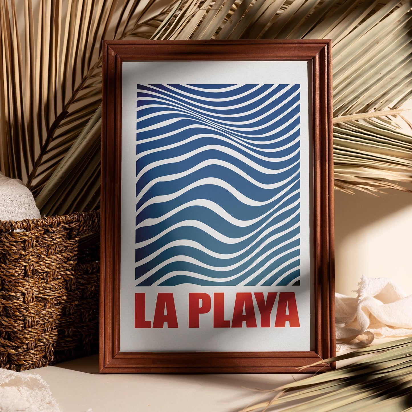La Playa Poster - The Beach Poster, Retro Print, Summer Poster, Beach Print, Wave Home Decor, Minimalist, Holiday Vibe, Summer Nostalgic Art