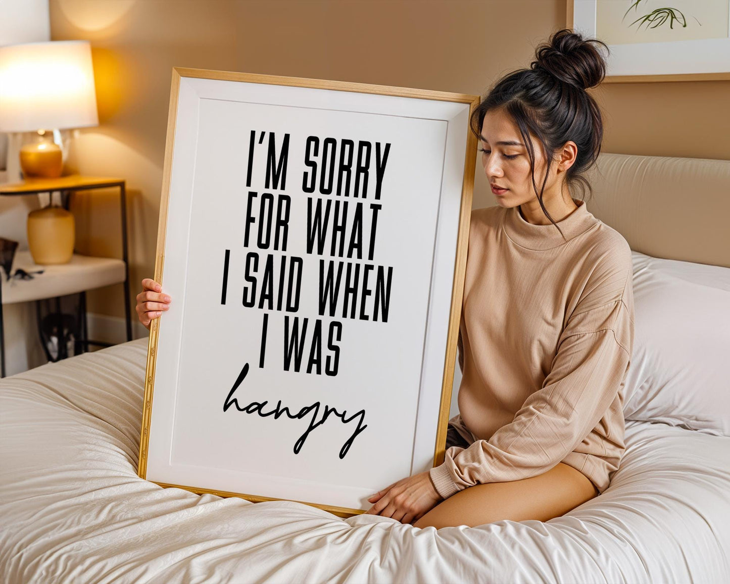 I&#39;m Sorry For What I Said When I Was Hangry Wall Print, Kitchen Print, Home Decor, Wall Art, Living Room Posters, Gift for Her, Funny Quotes