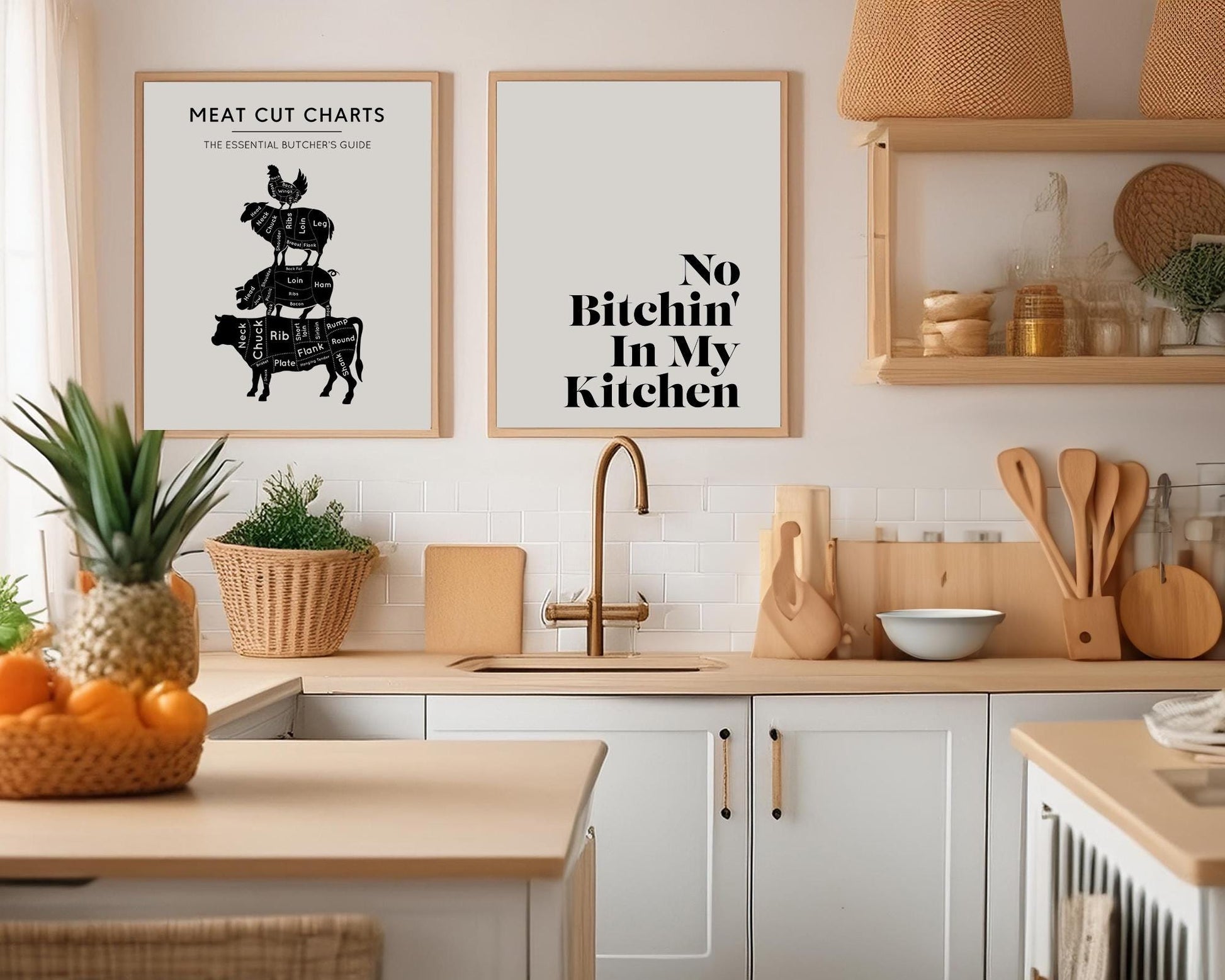 Funny Kitchen Print - No Bitchin&#39; In My Kitchen Print Wall Print, Kitchen Decor, Wall Art, Dining Room Wall Art, Quote Prints, Kitchen Signs