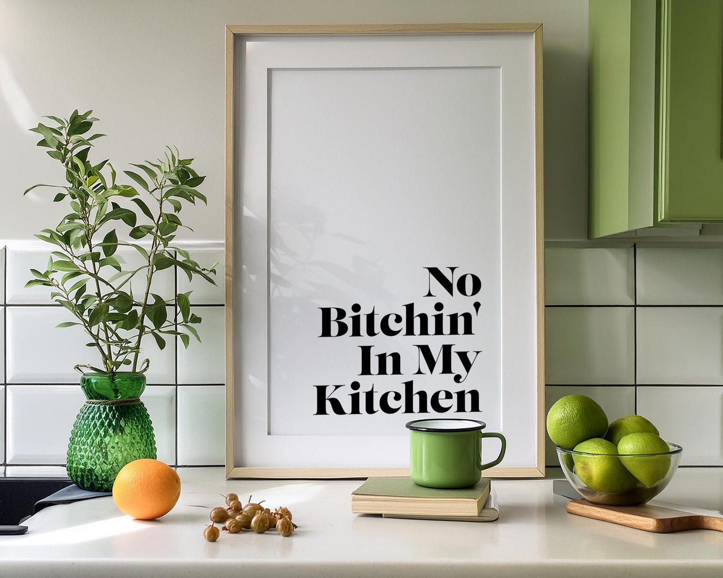 Funny Kitchen Print - No Bitchin&#39; In My Kitchen Print Wall Print, Kitchen Decor, Wall Art, Dining Room Wall Art, Quote Prints, Kitchen Signs