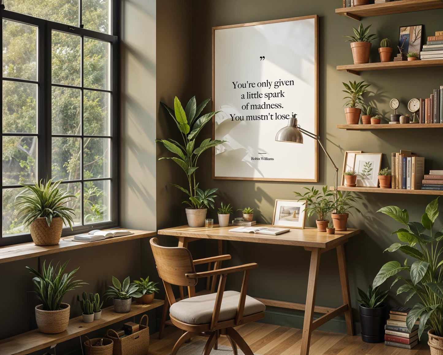 Typography Quote Wall Art - Robin Williams One Spark Of Madness Quote - You&#39;re only given a little spark of madness. You mustn&#39;t lose it, Robin Williams Quote, Robin Williams Poster,  Robin Williams Movie quotes, Best quotes, Famous Quotes