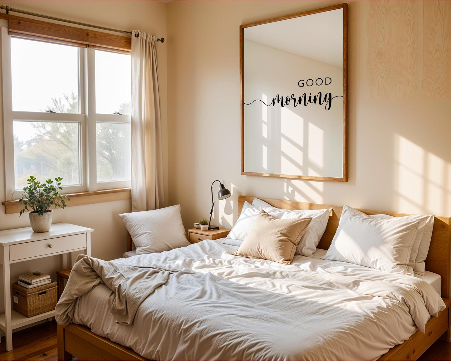 Bedroom Prints – Good Morning Is A Bedroom Wall Art, Minimalistic, Black And White Prints, Gift For Couple, Home Art Prints, Above Bed Signs, Over The Bed Sign, Couple Wall Arts, Home Prints, Boho Art Prints, Words for Bedroom, Trendy Posters