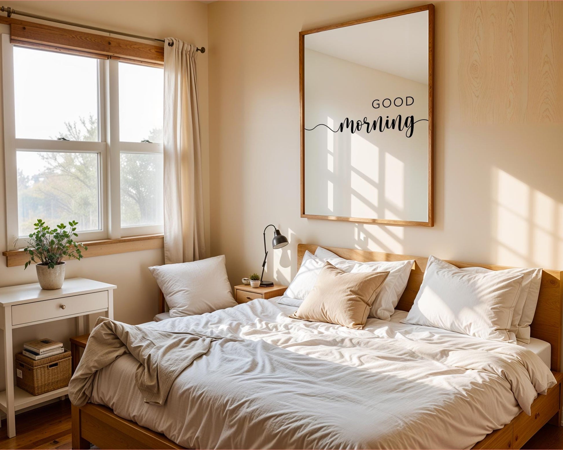 Bedroom Prints – Good Morning Is A Bedroom Wall Art, Minimalistic, Black And White Prints, Gift For Couple, Home Art Prints, Above Bed Signs, Over The Bed Sign, Couple Wall Arts, Home Prints, Boho Art Prints, Words for Bedroom, Trendy Posters