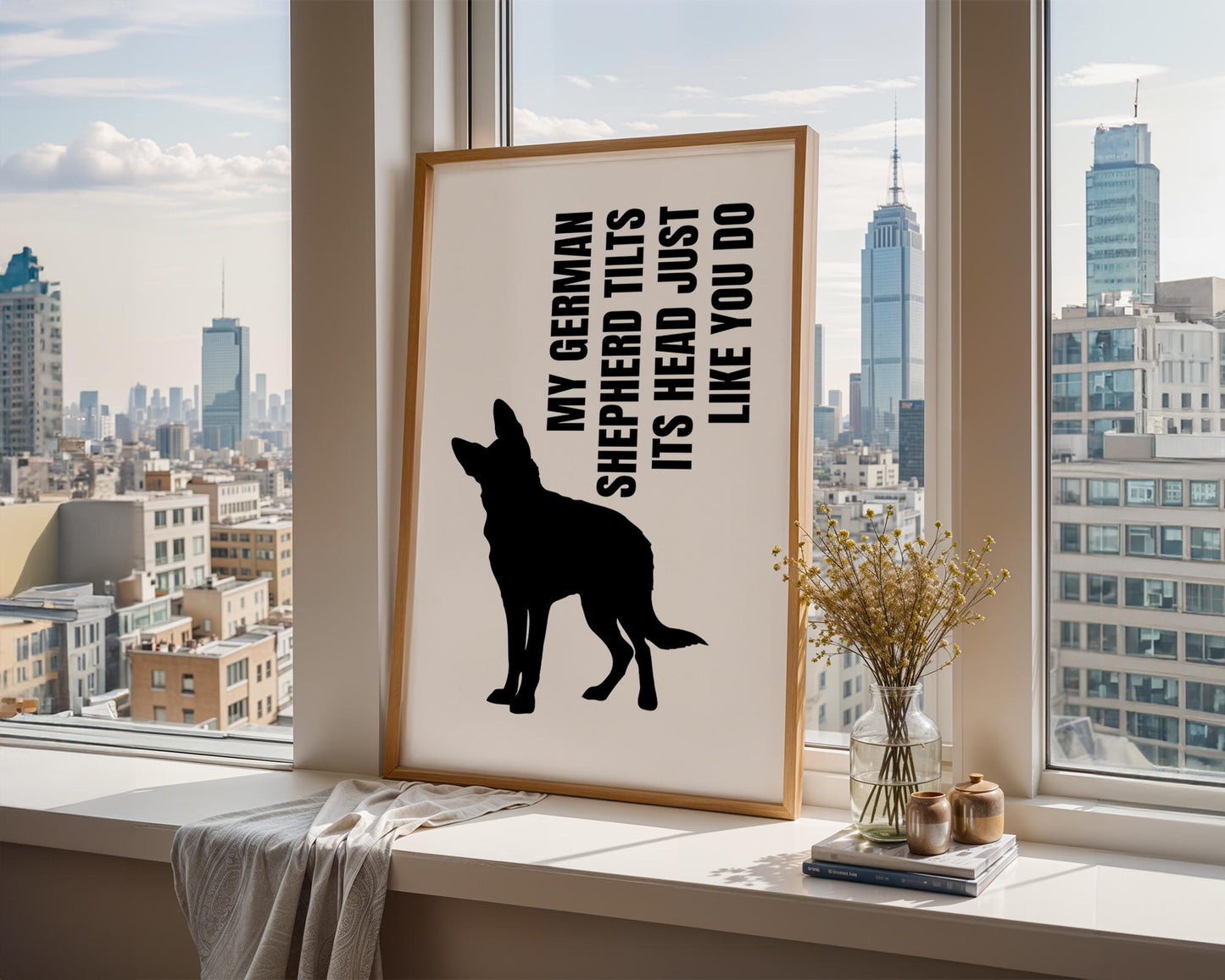 Funny German Shepherd Print, Tilting Head Alsatian Dog Poster, German Shepherd Illustration, Dog Owner Gift, Funny Dog Poster, Dog Drawing,Pet Lover Print, Gift For Dog Owner, Alsatian Dog Breed, Dog Definition Prints, Tilt Head, Dog Lover Gift