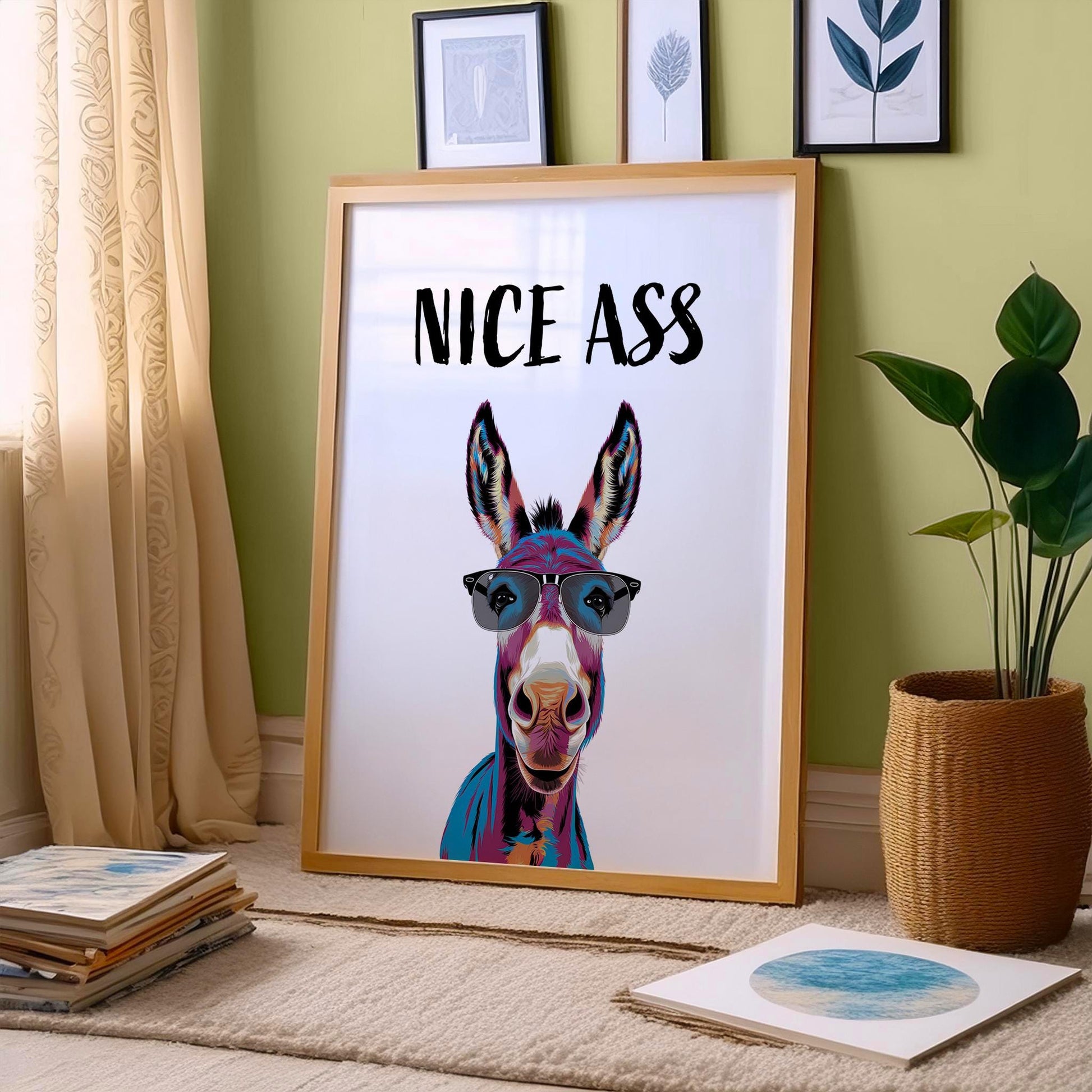 Funny Nice Ass Print – Nice Ass Poster, Funny Bathroom Poster, Pop Art Donkey, Bathroom Accessories, Funny Toilet Sign, Home Décor Wall Arts, Nice Ass Print, Donkey Nice Ass, Nice Ass Poster, Nice Butt, Funny Bathroom, Donkey, Prints For Bathroom