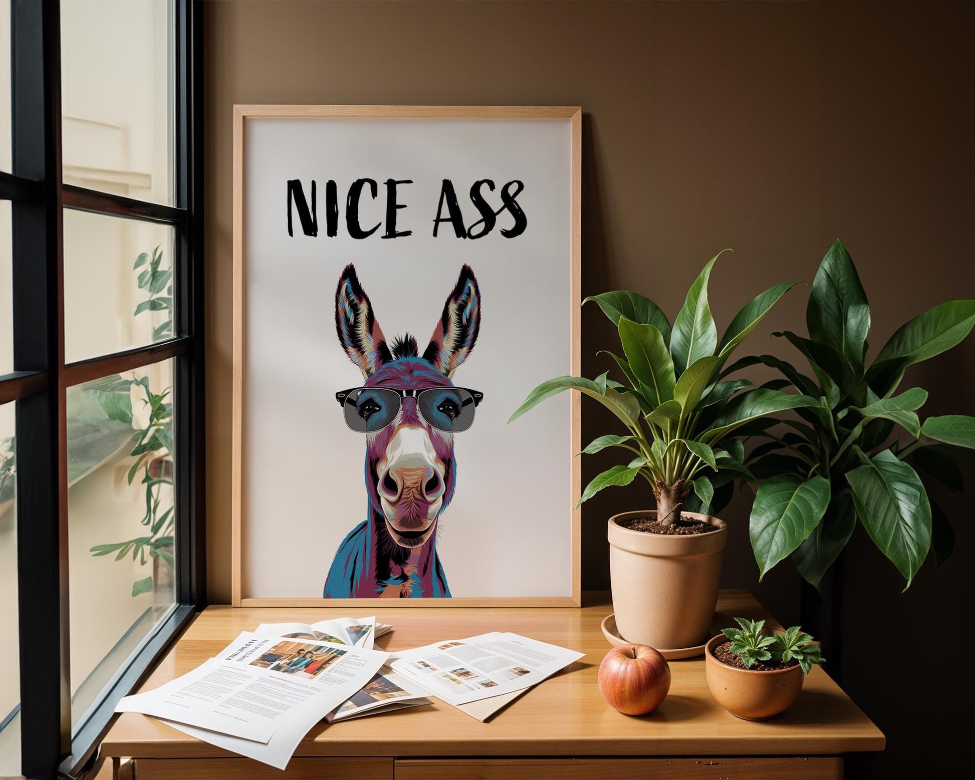 Funny Nice Ass Print – Nice Ass Poster, Funny Bathroom Poster, Pop Art Donkey, Bathroom Accessories, Funny Toilet Sign, Home Décor Wall Arts, Nice Ass Print, Donkey Nice Ass, Nice Ass Poster, Nice Butt, Funny Bathroom, Donkey, Prints For Bathroom