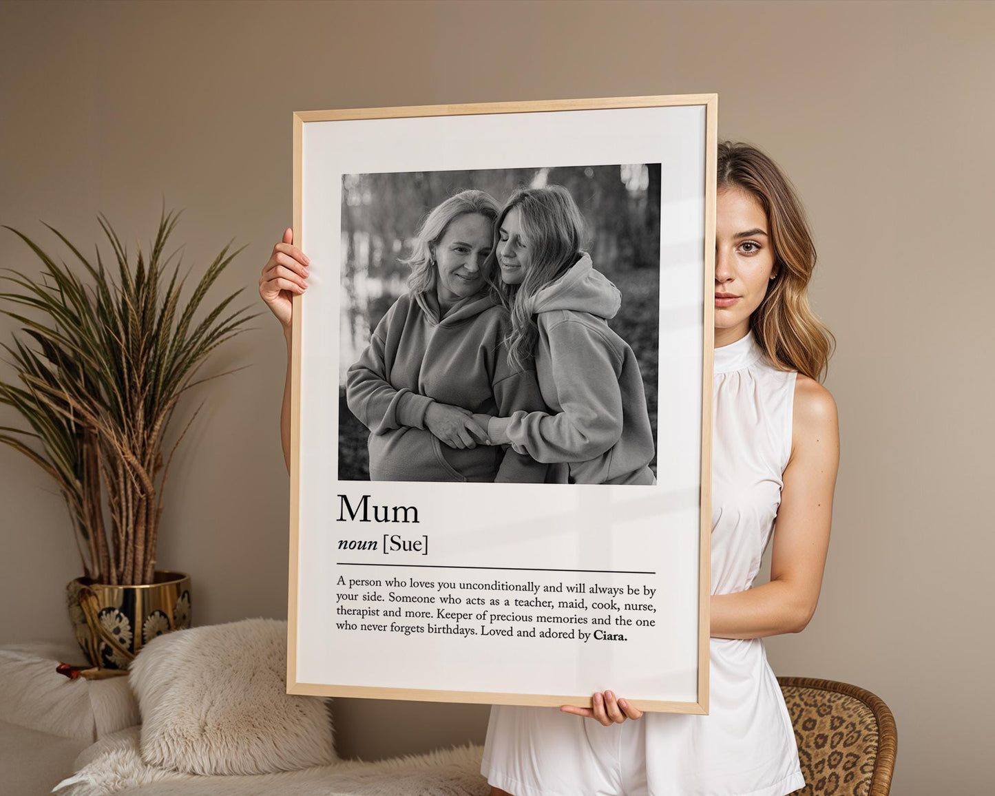 Personalised mum definition print - Custom gift with photo for mum friend, birthday gift, Christmas, Photo Gift, mum Quote, Best mum Gift,Christmas gift,Friendship Gift,Mothers Gift,Mum definition,Mum gift idea,Mum print, Superwoman