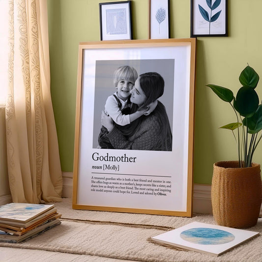 Personalised God Mother Print Personalised God Mother Definition Print Personalised Photo Gifts Mothers Day Gift Birthday Gift, Photo Gift Print, God Mother Quote, Mothers Day Present, framed gift, printed gift, Gift idea, photo prints, photo collage