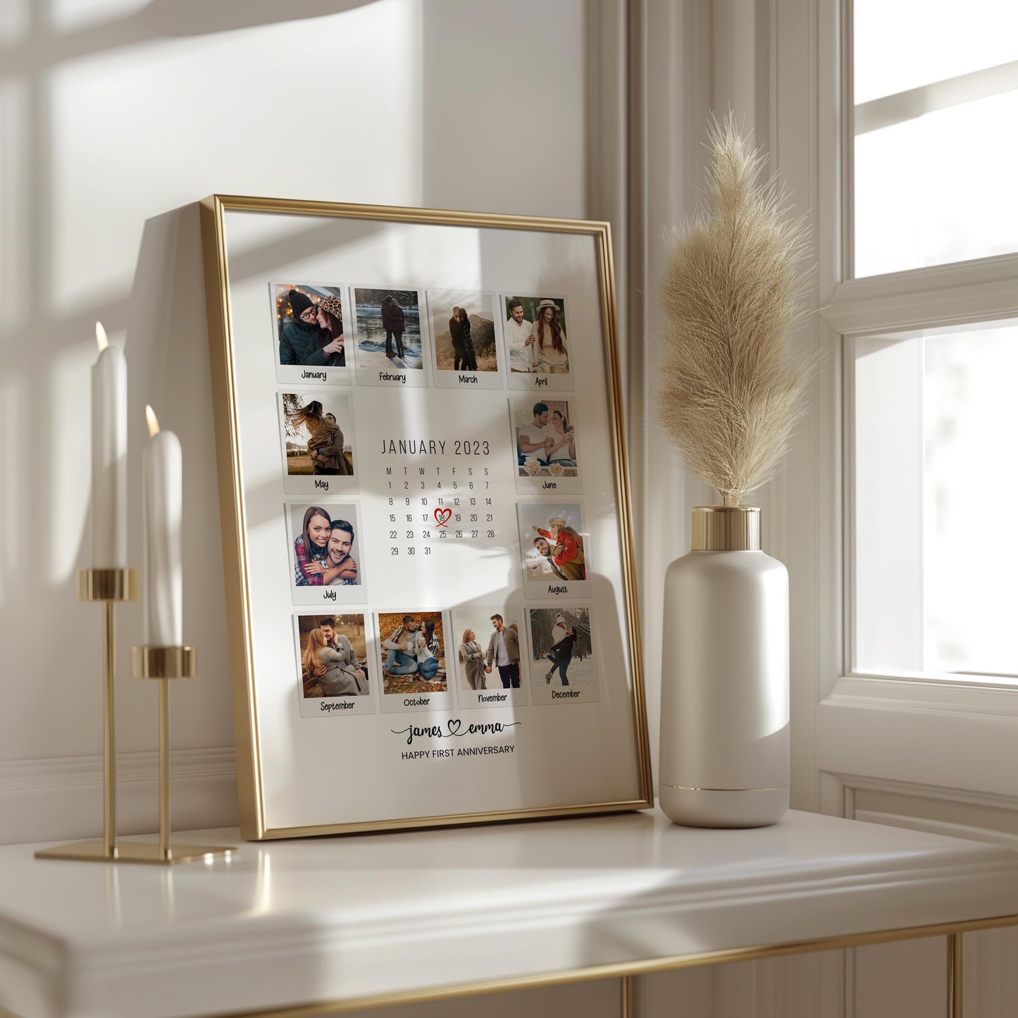 Personalise Couple print Custom gift with photo for partner, birthday gift, Christmas, Photo Gift, Boyfriend Quote, Personalised Couples Anniversary Print Ideal for Valentines Day Gift or First Anniversary, Collage Memorable Gift for Partner