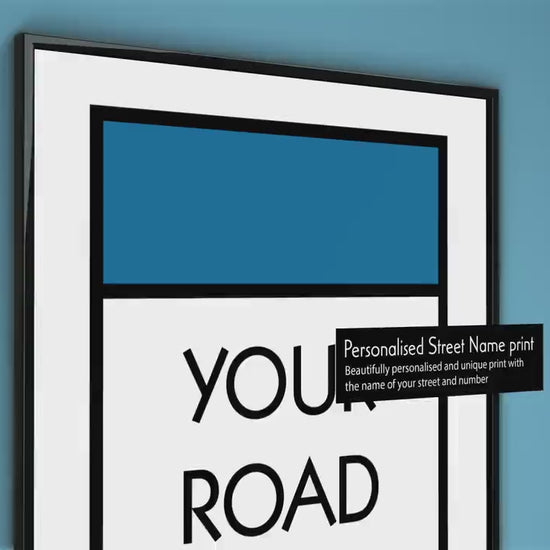 Personalised Monopoly Street Name Print - Road name and house number, New home gift, Housewarming present, Vintage board game wall art print