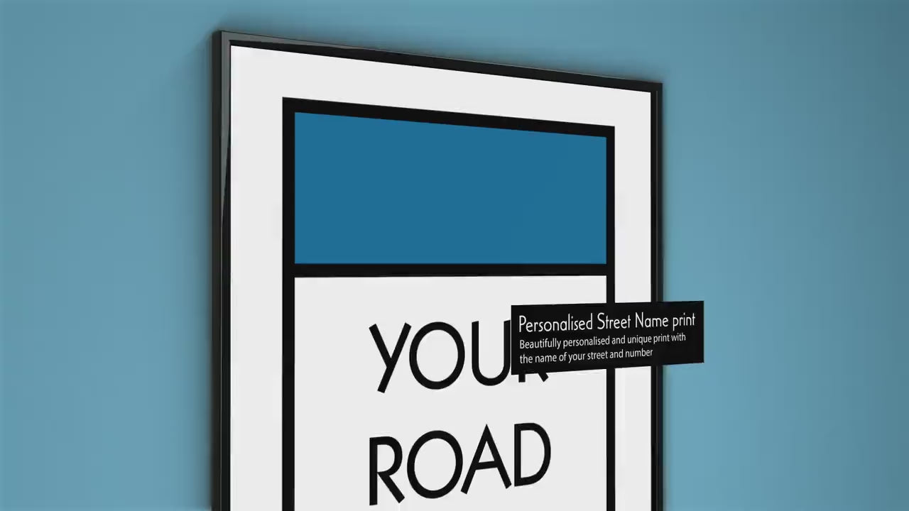 Personalised Monopoly Street Name Print - Road name and house number, New home gift, Housewarming present, Vintage board game wall art print