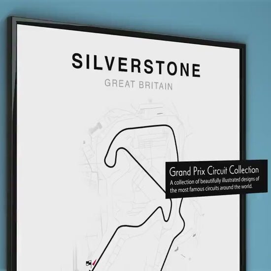 Silverstone Grand Prix Circuit Print, Formula 1 Track Poster, Office wall art, Gifts for him, F1 race map frame, F1 Poster, Car race fan art