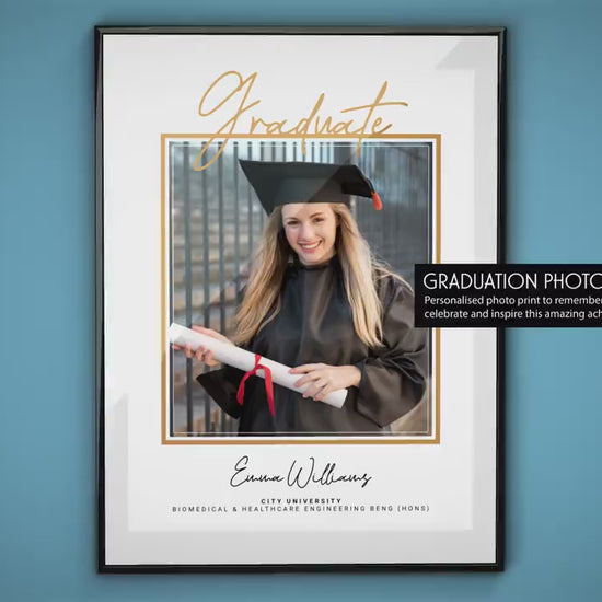 Personalised graduation photo print – Custom photo collage, end of year gift for her, graduation gift for him, passing out congratulations