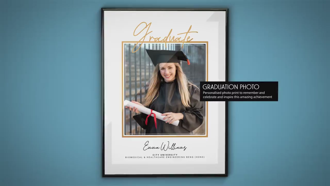 Personalised graduation photo print – Custom photo collage, end of year gift for her, graduation gift for him, passing out congratulations