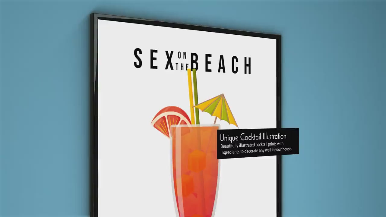 Selection of classic cocktail poster in vibrant colours to elevate your kitchen wall and bar decor. Gift for cocktail enthusiast, mixologist