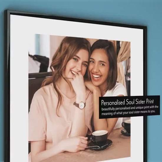 Personalised soul sister definition print - Custom gift with photo for best friend, birthday gift, soulmates, photo gift, best friend quote