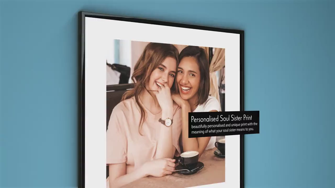 Personalised soul sister definition print - Custom gift with photo for best friend, birthday gift, soulmates, photo gift, best friend quote